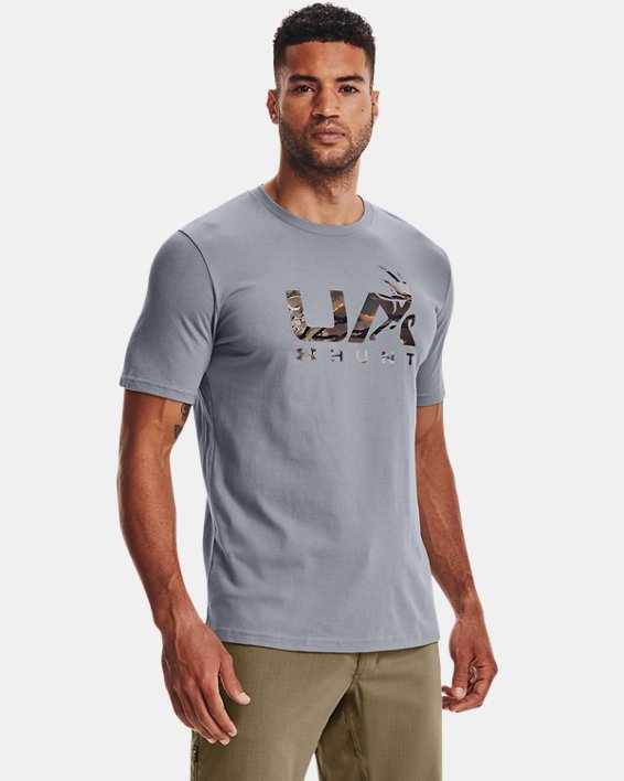 Men's UA Antler Hunt Logo T-Shirt, Gray, pdpMainDesktop image number 0